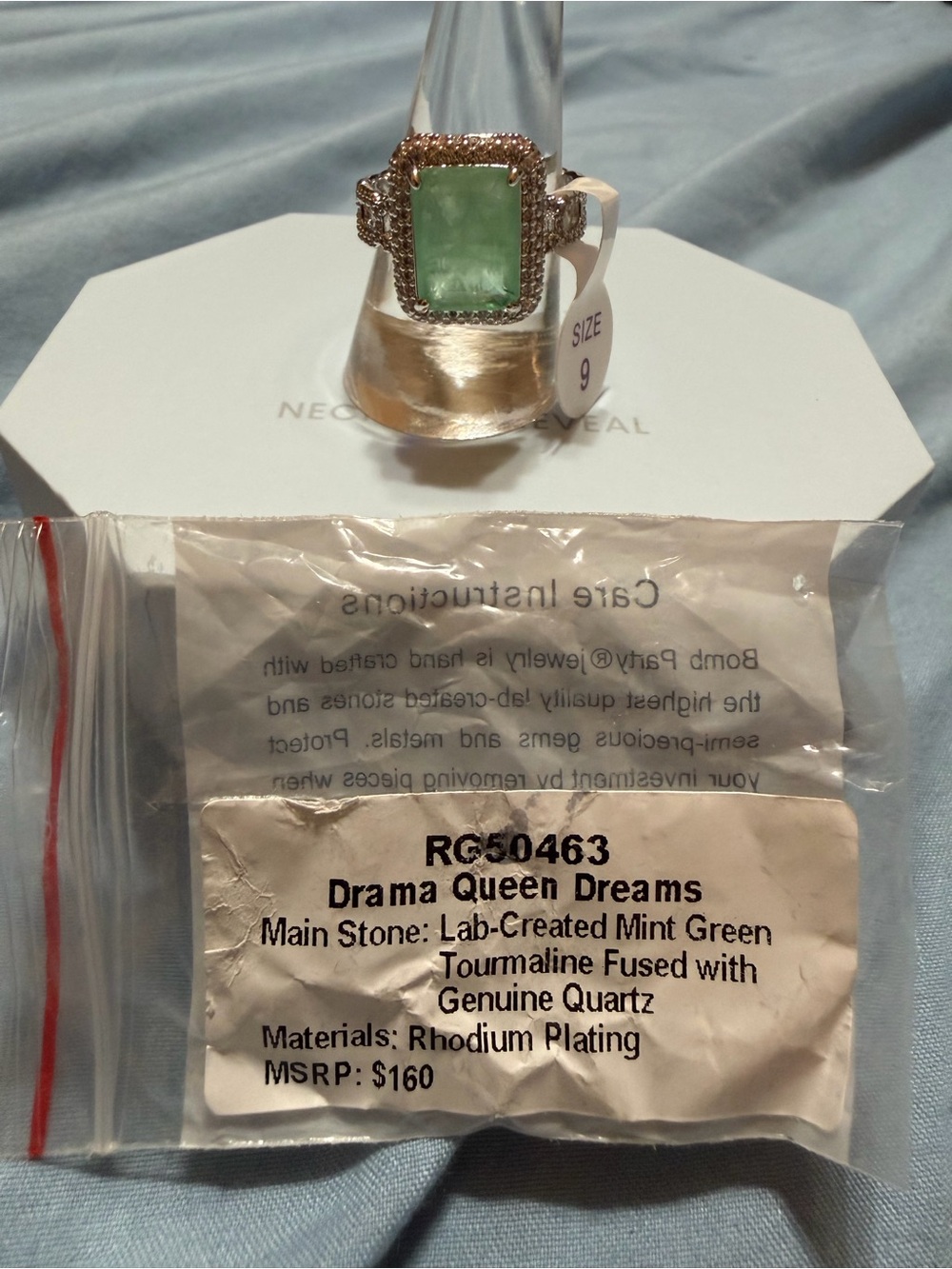 Rhodium-Plated Mint Green Tourmaline: Drama Queen Dreams